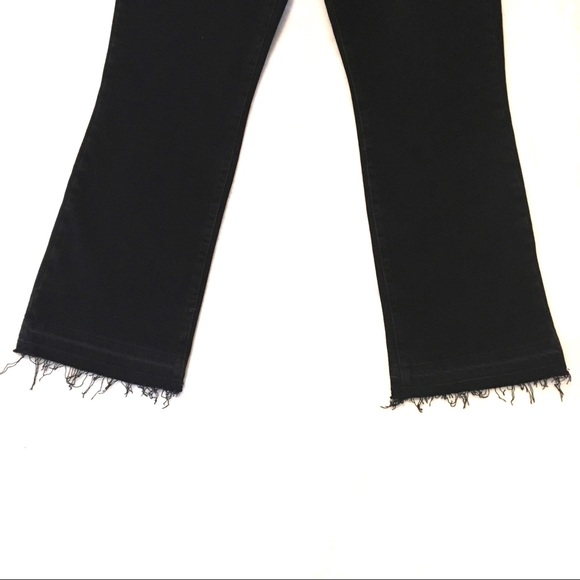 Free People | Black High Rise Raw Hem Crop Jeans - Picture 5 of 8